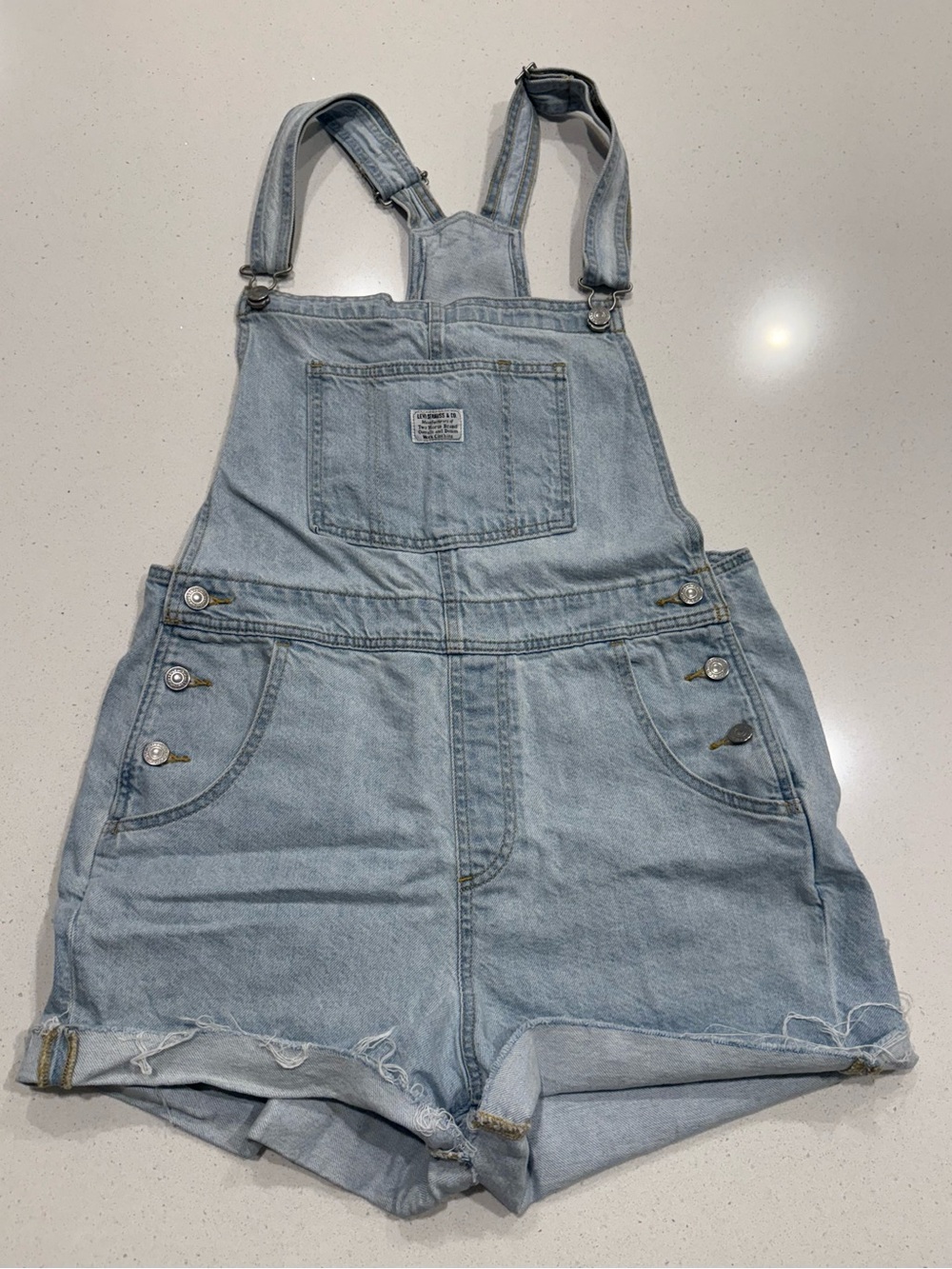 Levi's Light Blue Denim Short Overalls